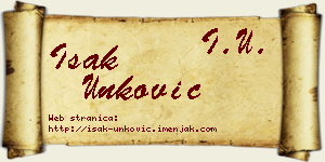 Isak Unković vizit kartica